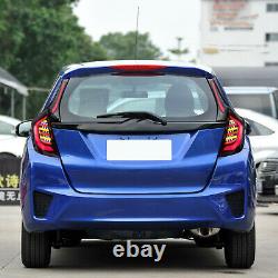 VLAND Modded BLACK CLEAR LED Taillights withLED LIGHTS for 15-19 Honda Fit