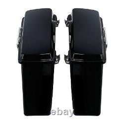 Vivid Black Hard Saddlebags Conversion Kit Fit For Harley Softail Fatboy 84-17