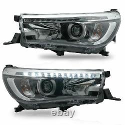 Vland Headlight Fit Toyota Hilux 20162019 LED Projector Front Lamps Pair Set
