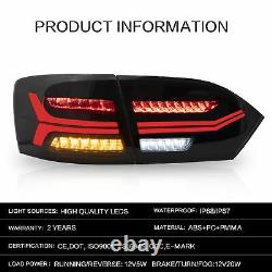 Vland SMOKED LED Taillight Brake Driving Lamp Lens fit 11-14 VW Jetta MK6 Pair